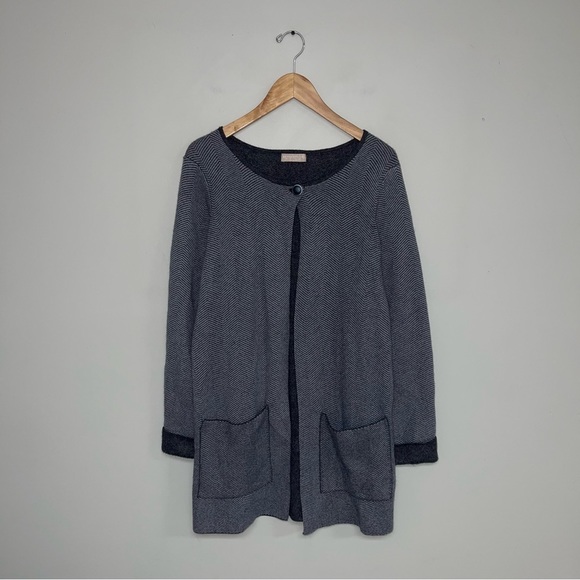 Benedetta  B Cardigan Sweater Grey Wool Cashmere Cape‎ Long Women’s Size Medium - Picture 2 of 8